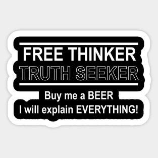 BEER for Free Thinkers Sticker